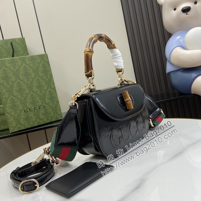 Gucci專櫃古馳最新款Bamboo 1947系列小號竹節手提包 jh2450型號：675797